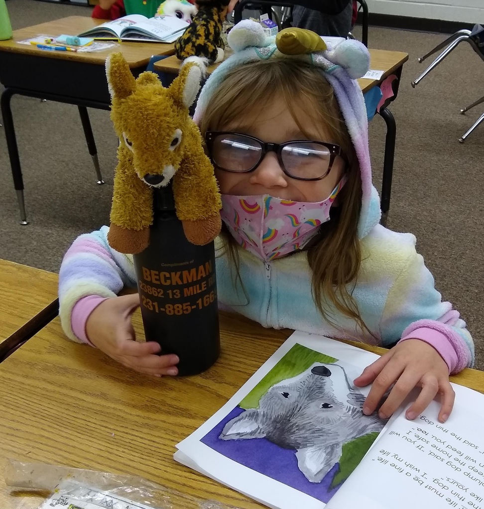 Having fun reading to our stuffed animal friends!