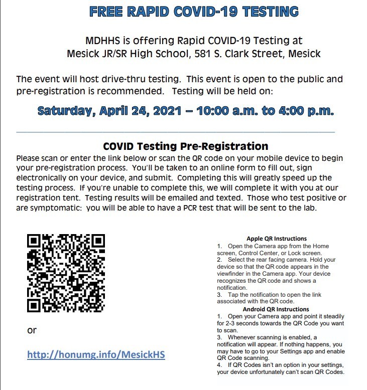 Free Rapid Testing Flyer